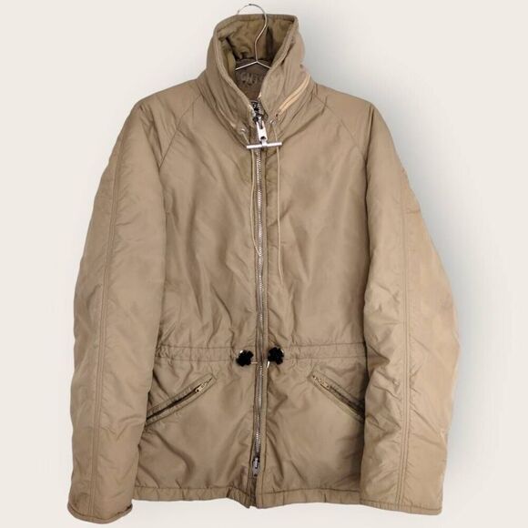 Vtg 90s | Mighty Mac Jacket Mens Sz 38 | Tan Quilted Lined Coat Puffer Goose - Picture 1 of 12